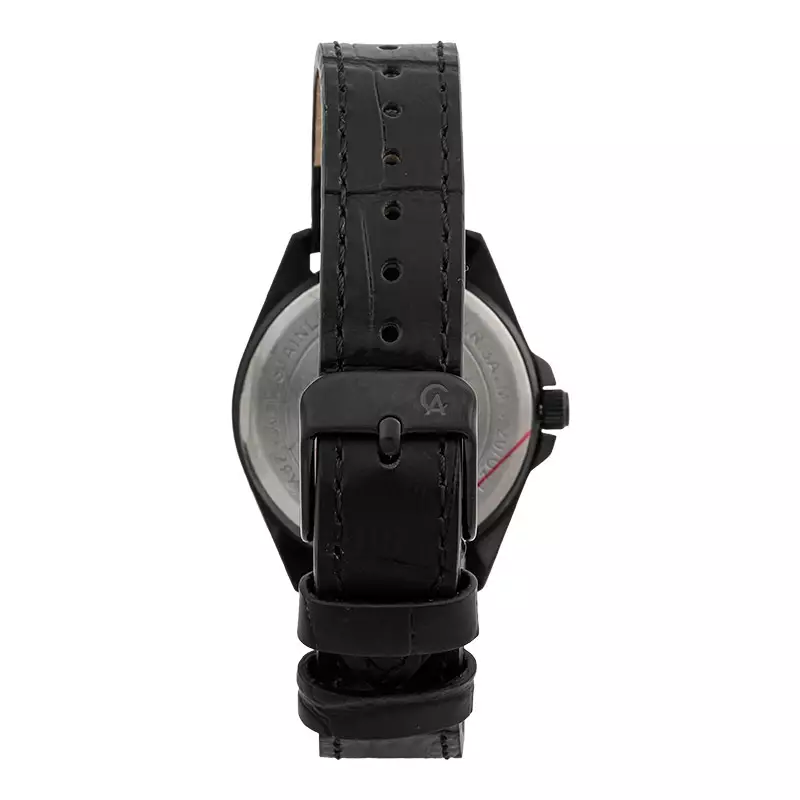 Jam Tangan Wanita Alexandre Christie Primo Steel AC 1015 LD LIPBA Ladies Black Dial Black Leather Strap