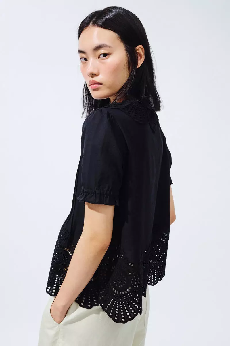Broderie anglaise cotton blouse