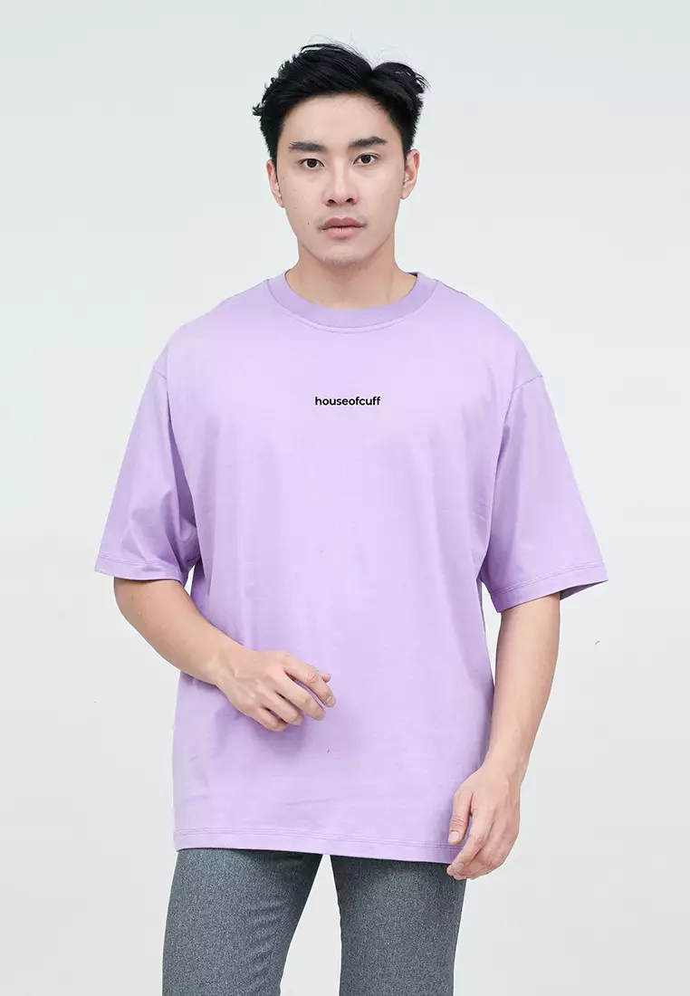 Houseofcuff Kaos Oversized Tshirt Pria Unisex Tebal Oversize Ungu Muda