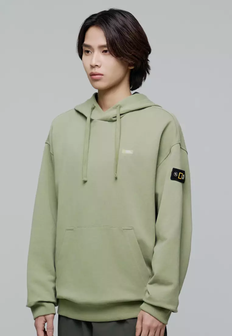 男女同款冰河圖案半寬鬆連帽衛衣