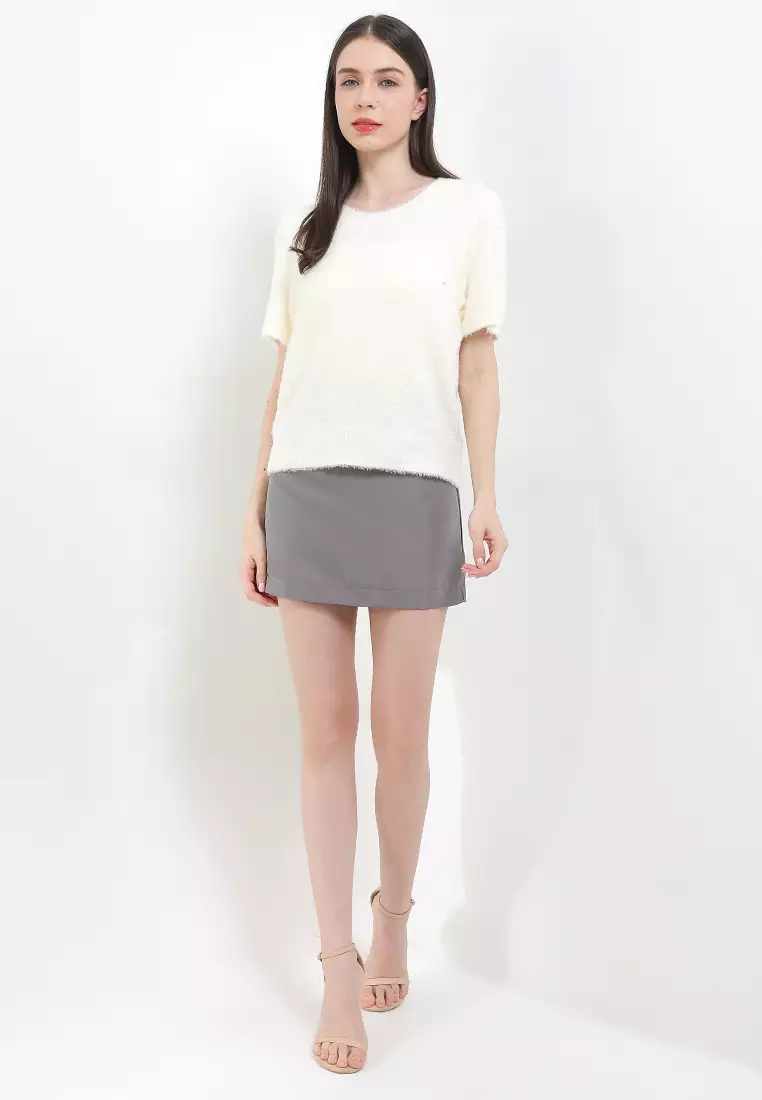 S/S Furry Knit Blouse