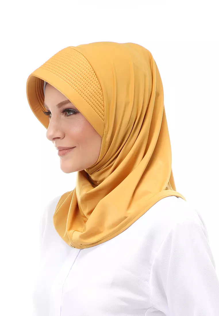 Layla Hijab Sport Instan Wanita Muslimah Relaxed Fit - Yellow