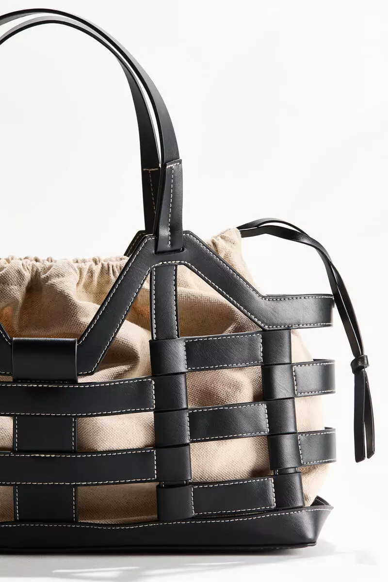 Large drawstring-detail tote bag