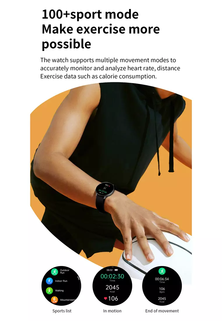 SmartWatch G28 Bluetooth Call Jam Pintar 24H Temperature Monitoring Sport Fitness Touch Screen hitam