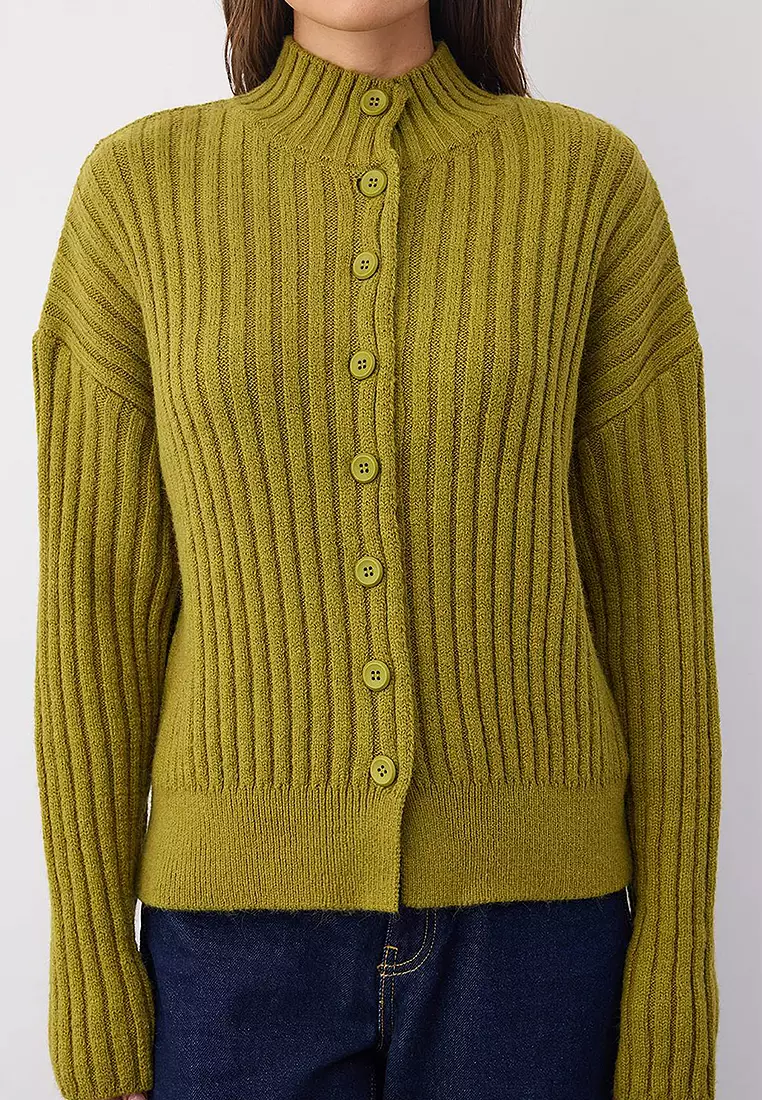 Wardrobe Essentials Wide Fit Ribbed Soft Textured Knit Cardigan
