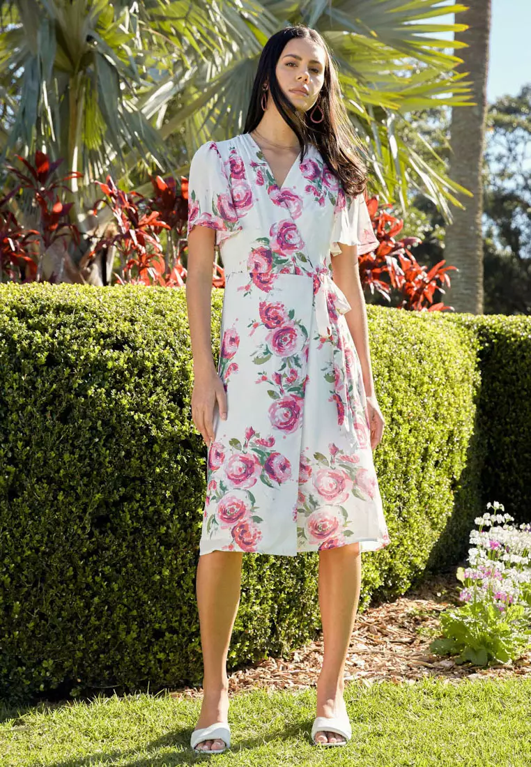 Andrea Floral Wrap Dress
