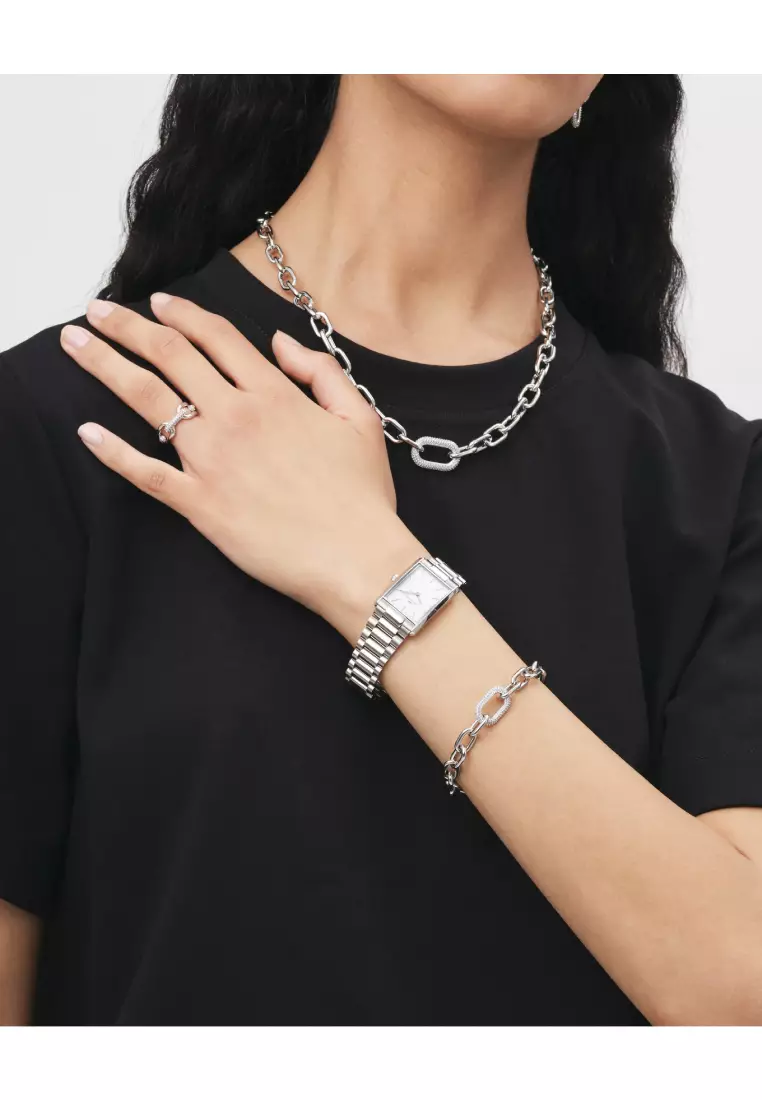 Buy Daniel Wellington Bound 32x22mm 3-link Silver White Dial