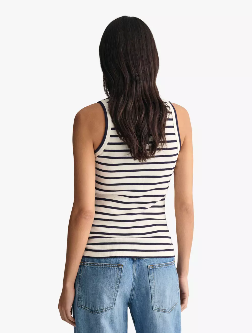 GANT - Pakaian Wanita - Striped Tank Top - Eggshell