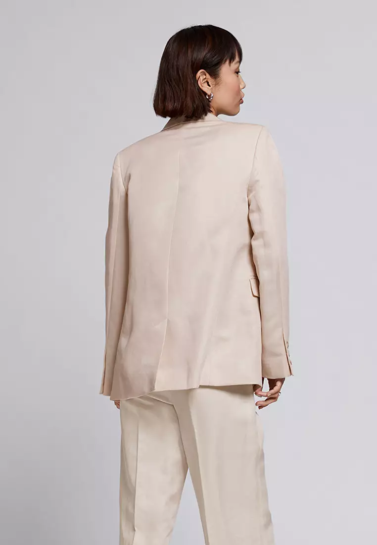 Relaxed cheap linen blazer