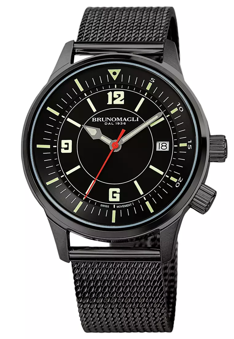Bruno Magli Vittorio 24.191281.BAB Jam Tangan Pria Swiss Analog