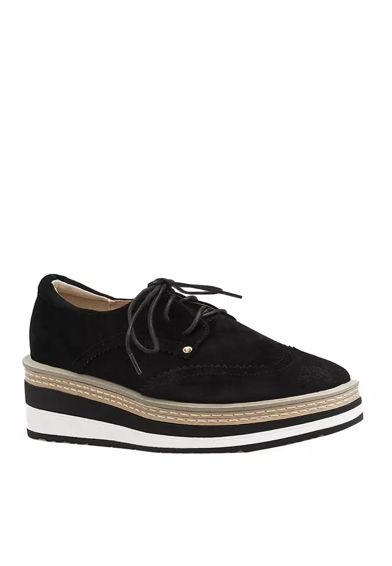 Discount on Twenty Eight Shoes  shoes - SKU: British Style Suede Round Toe Flatform Shoes Lw1827