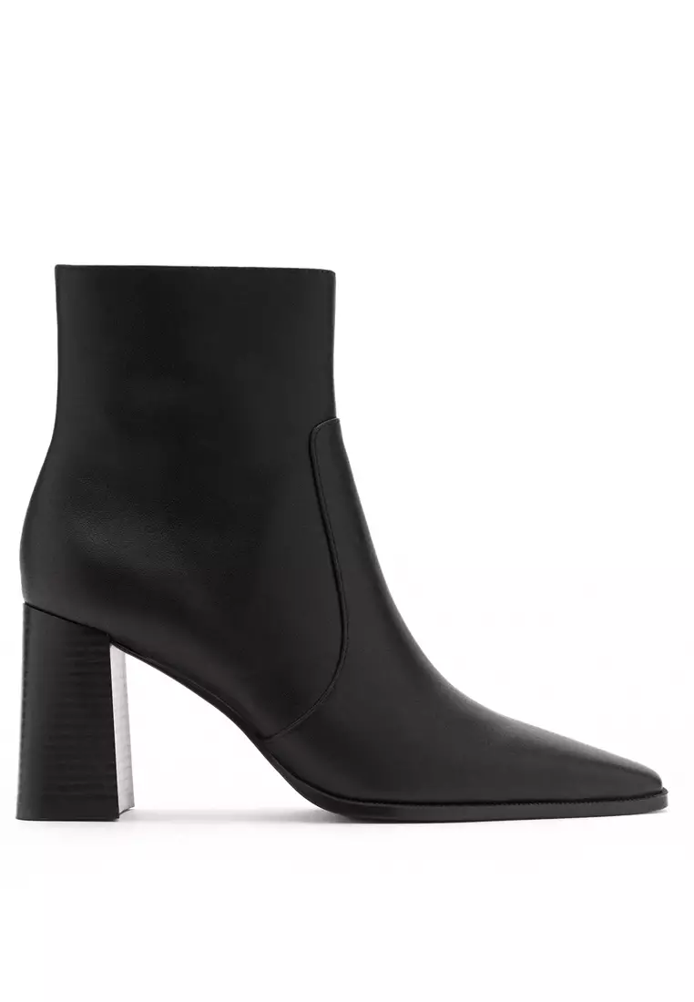 Discount on Mango  shoes - SKU: Leather Heeled Ankle Boots