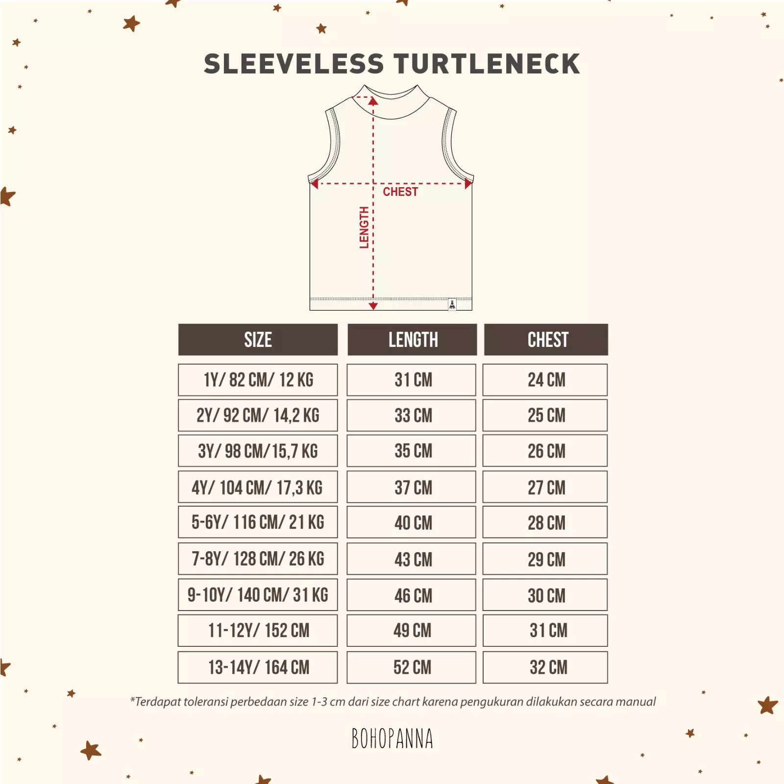 BOHOPANNA - SLEEVELESS TURTLENECK - KAOS ANAK