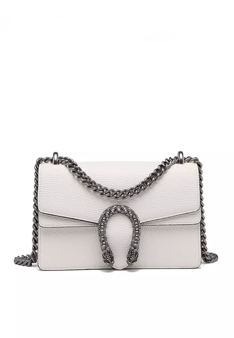 White bag clearance with silver chain