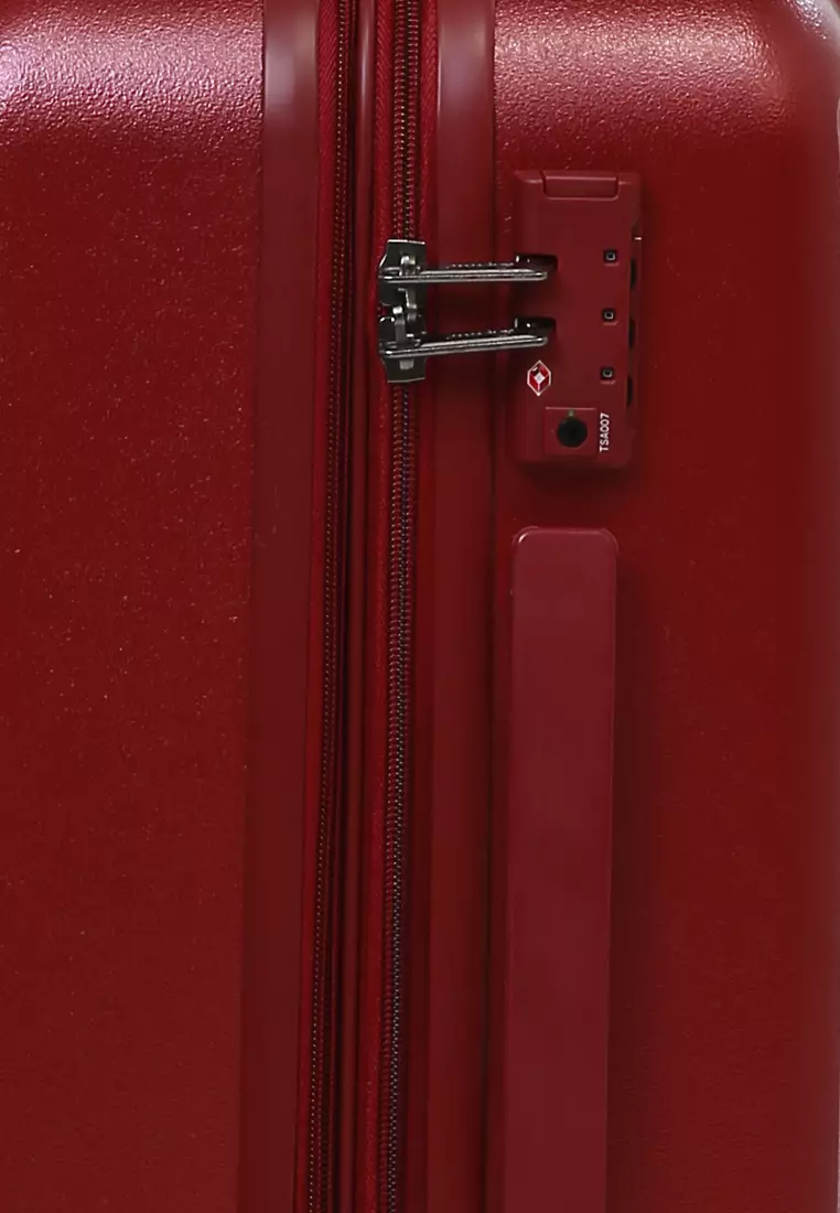 Carlton Koper Hardcase TSA Lock Unisex Size 20 Inch Suitcase Large Compartment Expander Zipper Material Polycarbonate ORIGINAL - Red