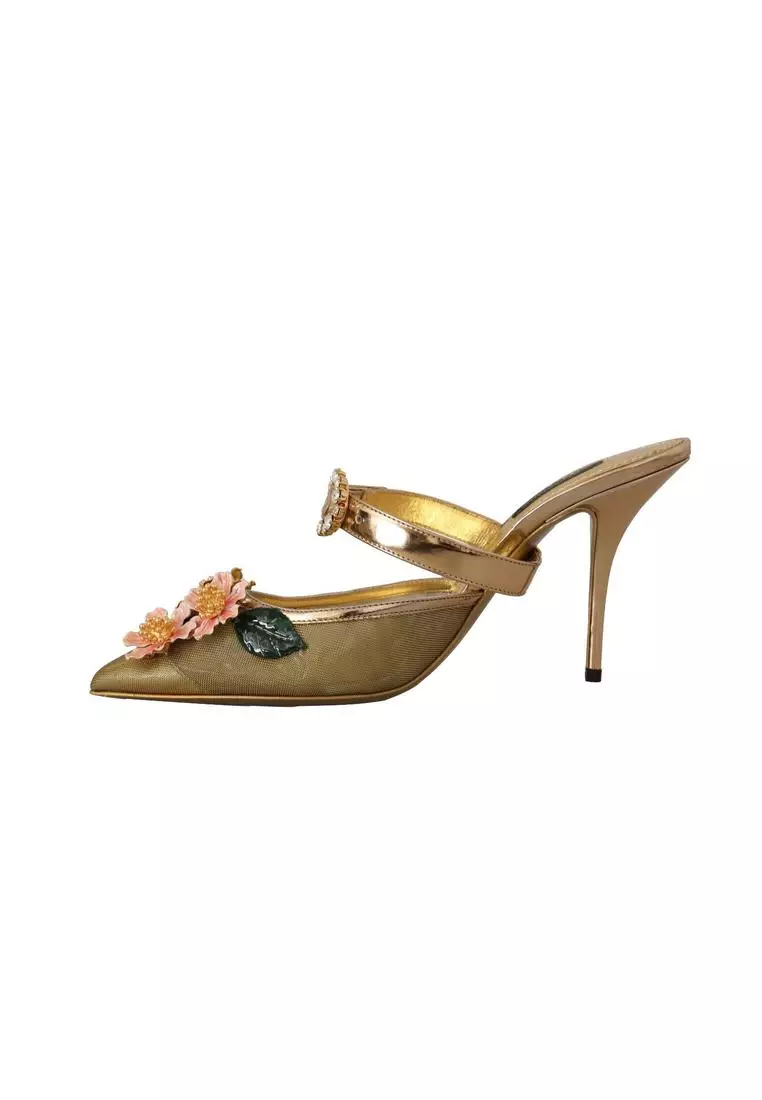Gold embellished heeled sandals new arrivals