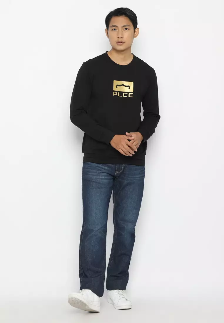 POLICE Sweater Lengan Panjang Emboss Print Pria 2692120083