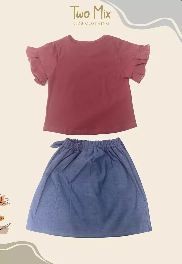 TWO MIX - Setelan Anak Perempuan Lucu Kaos 1-8 Tahun 4240