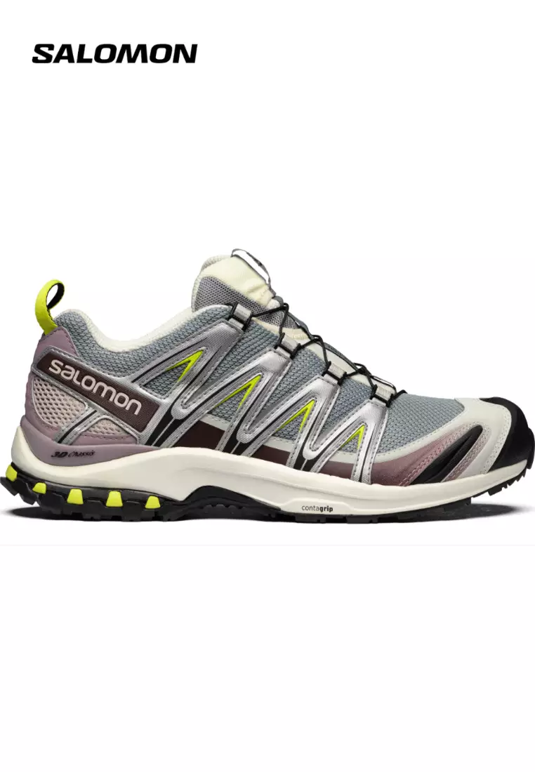 Discount on Salomon  shoes - SKU: SALOMON XA PRO 3D Unisex Sportstyle Shoes in Quarry / Vanilla Ice / Lime Punch
