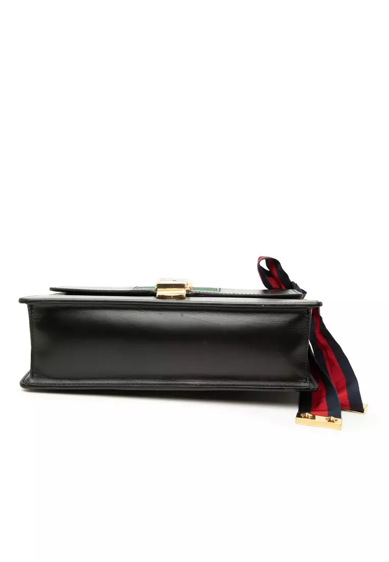 Pre-Loved Gucci Small Calfskin Web Sylvie Satchel