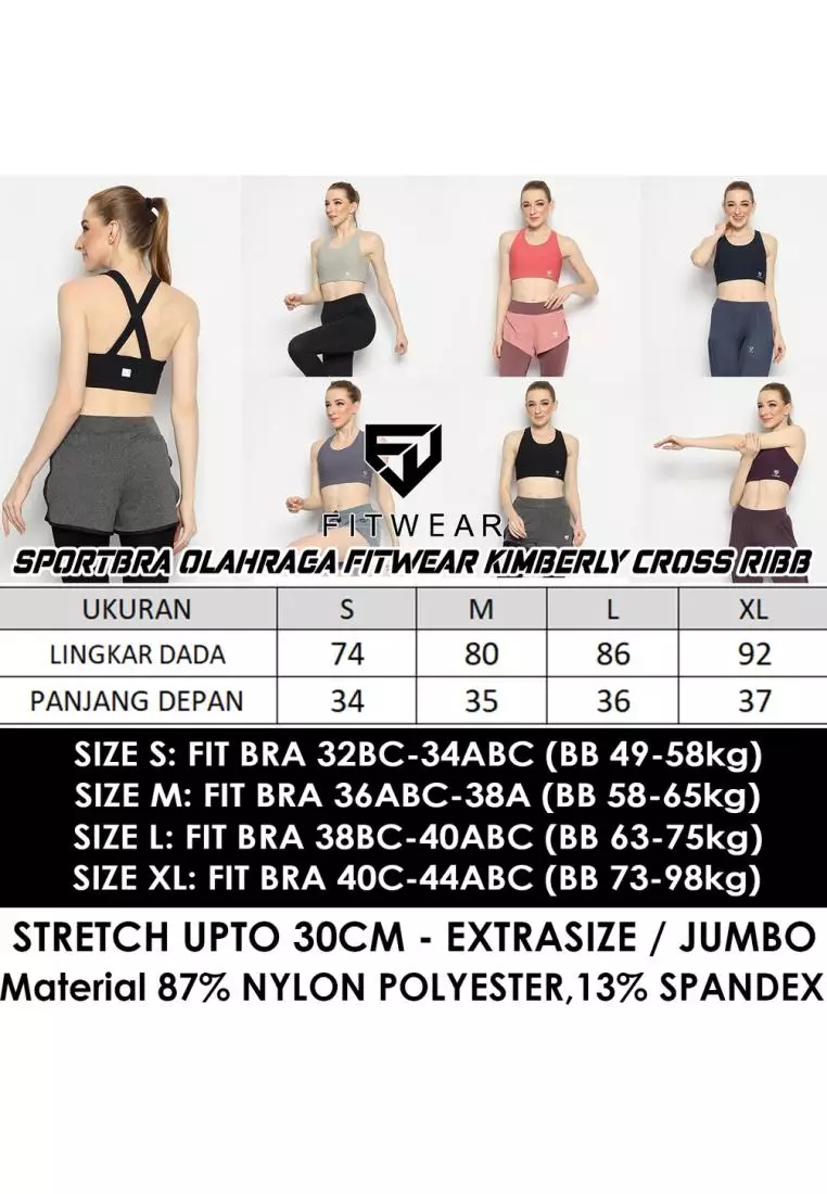 Fitwear - Sportbra Olahraga Wanita FITWEAR KIMBERLY [CROSS RIBB] - BLACK