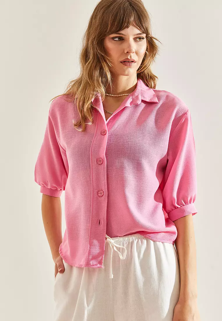LAYERED HALF‐SLEEVES SHIRT 38 ピンク LAYERED HALF‐SLEEVES SHIRT 38 ピンク