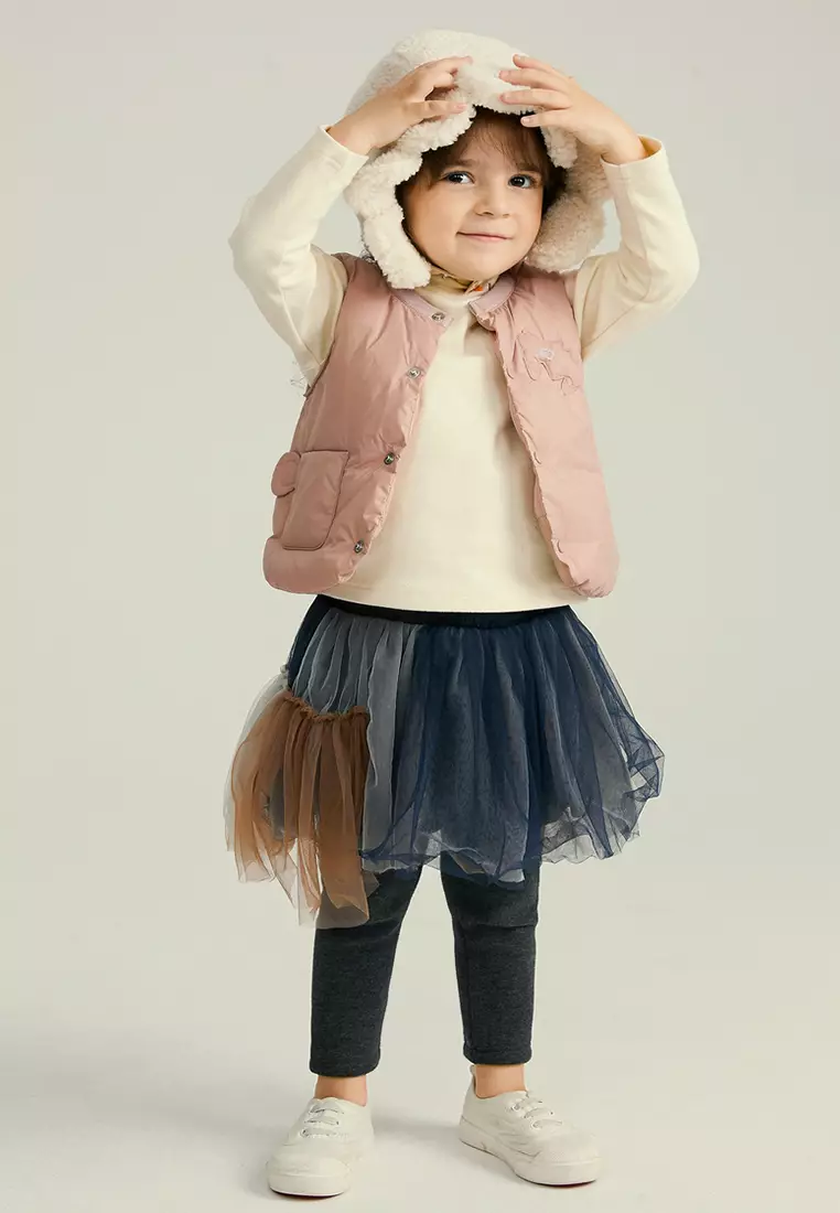 男女小童羽绒马甲充棉鼓包保暖羽绒背心