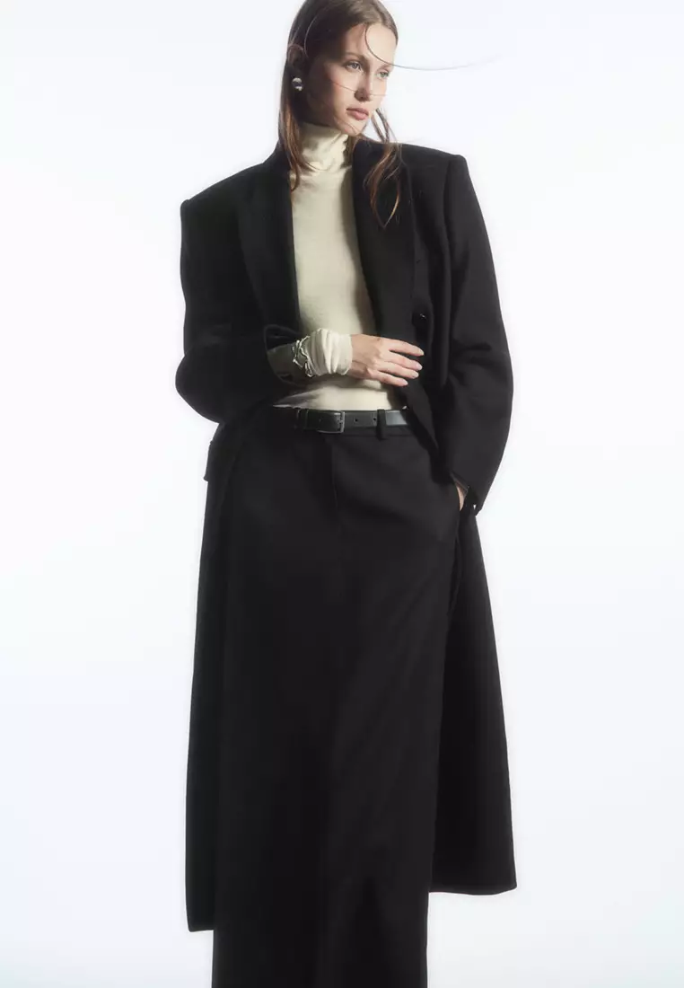 Wool Column Maxi Skirt