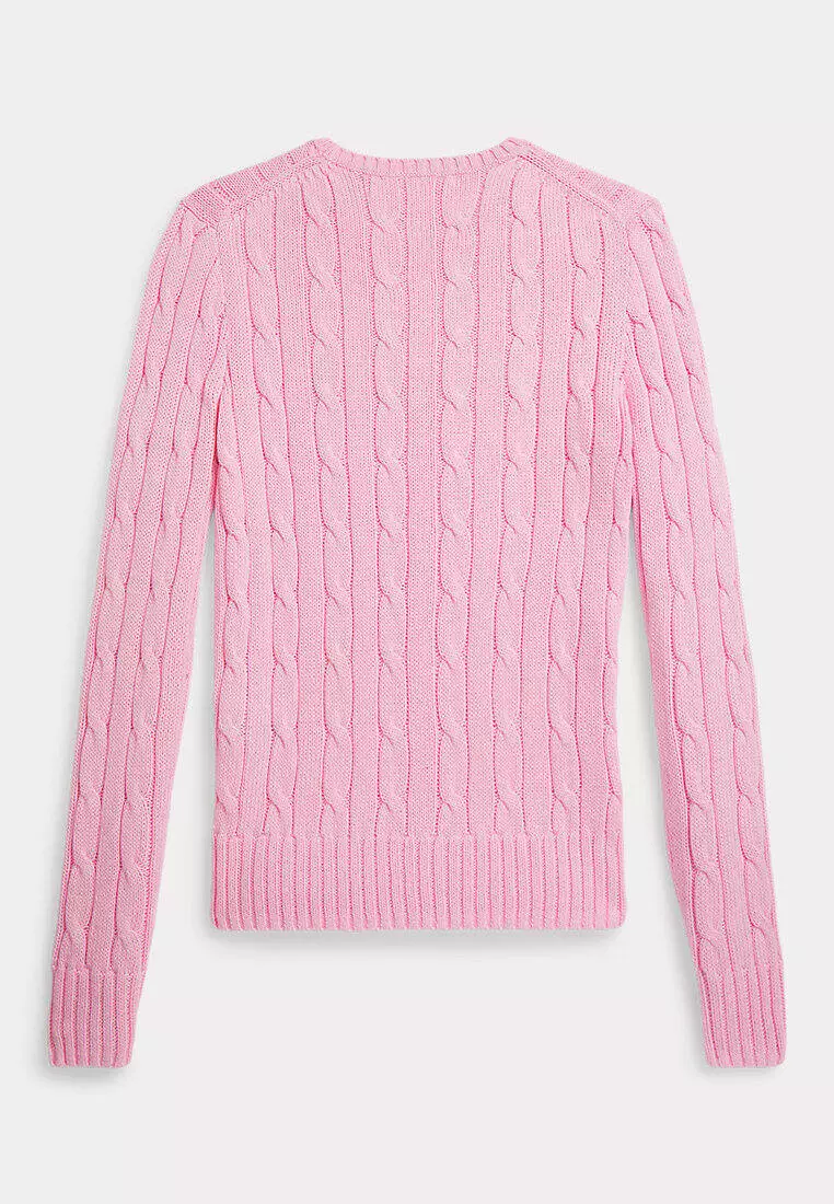 Cable-Knit Cotton Crewneck Sweater