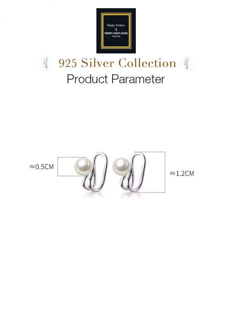 925 Silver Faux Pearl Ear Cuff JW AR-G1717