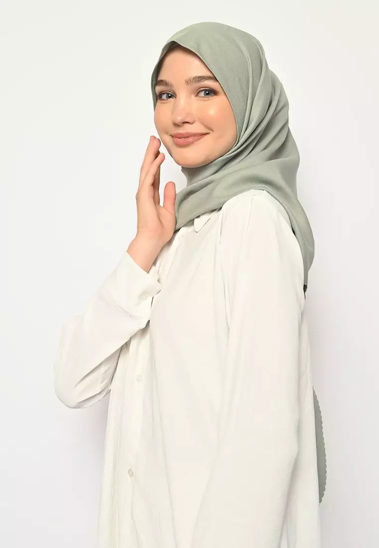 Pasmina Oval Azzura Instan Lasercut Matcha
