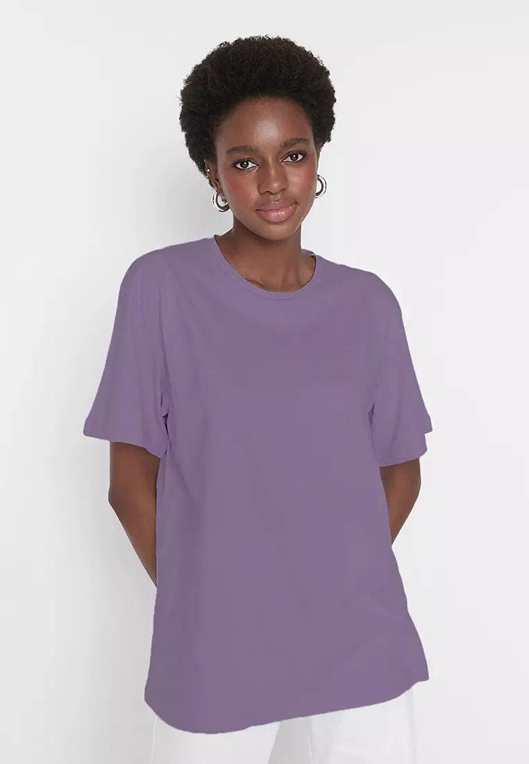 Crew Neck Boyfriend Knitted T-Shirt