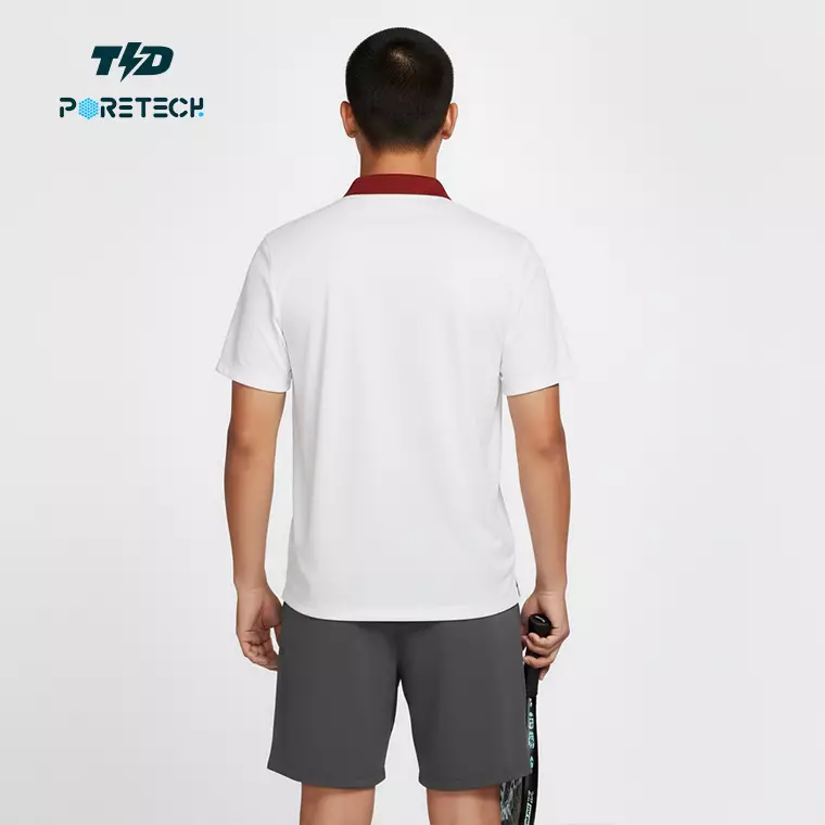 TDACTIVE Kaos Polo Padel Tenis dry fit PORETECH ringan cepat kering "maroon lines" MSB17