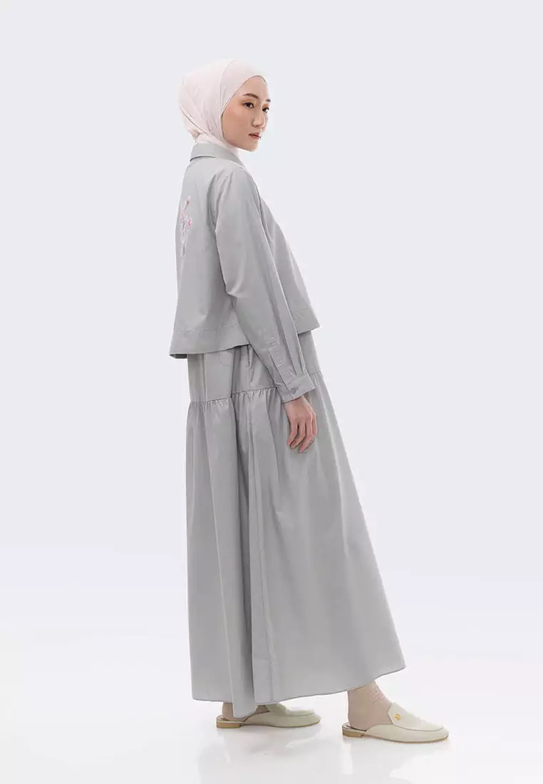 Ria Miranda Faded Blue Zaan Dress