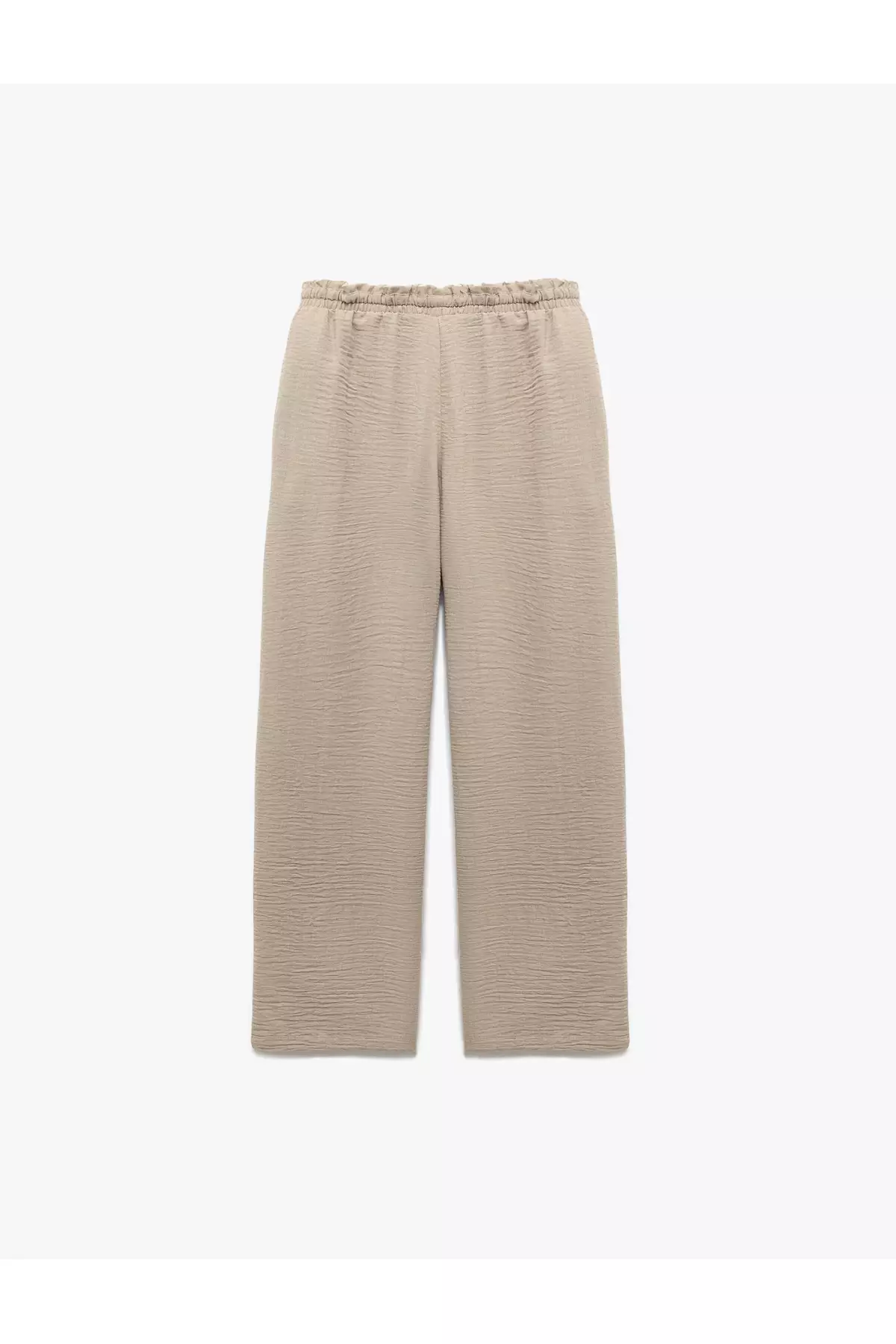 Wide Leg Trousers With Tie Waist And Elastic Pockets