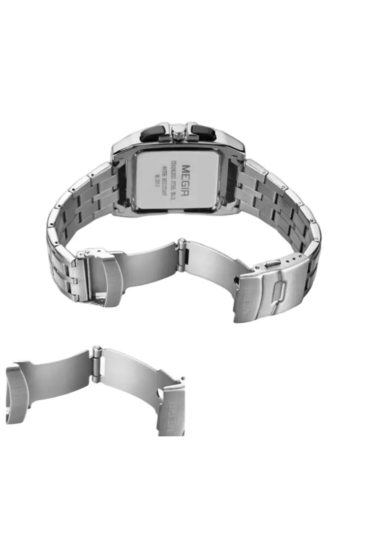 Men's Sports Outdoor Steel Strap Square Watch