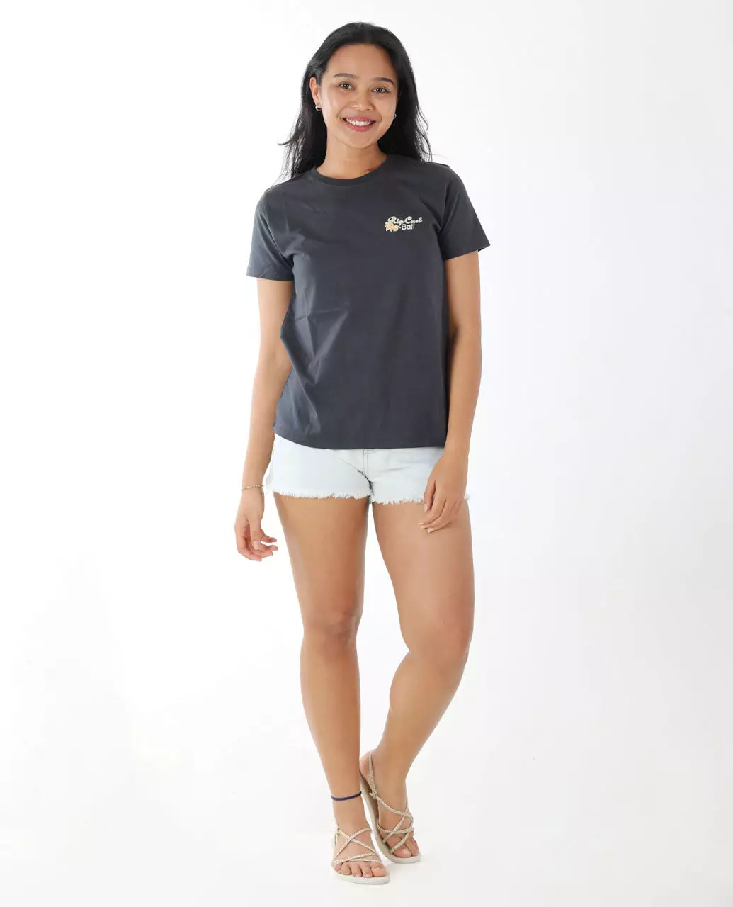 Rip Curl Women Bali Waikiki Standard Tee - Washed Black Bali