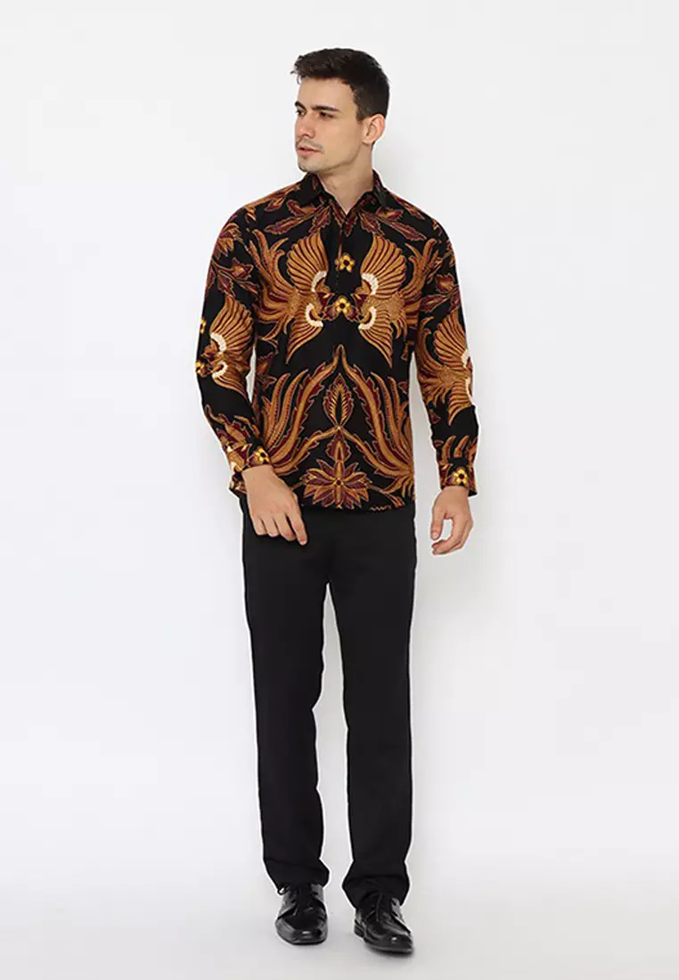 Aksa Aksa Batik Pria Kemeja Panjang Husein Hanna