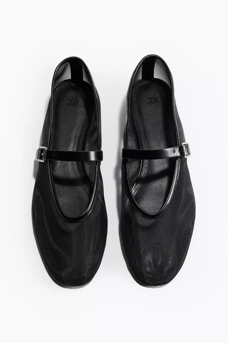 Mesh Mary Jane ballet pumps