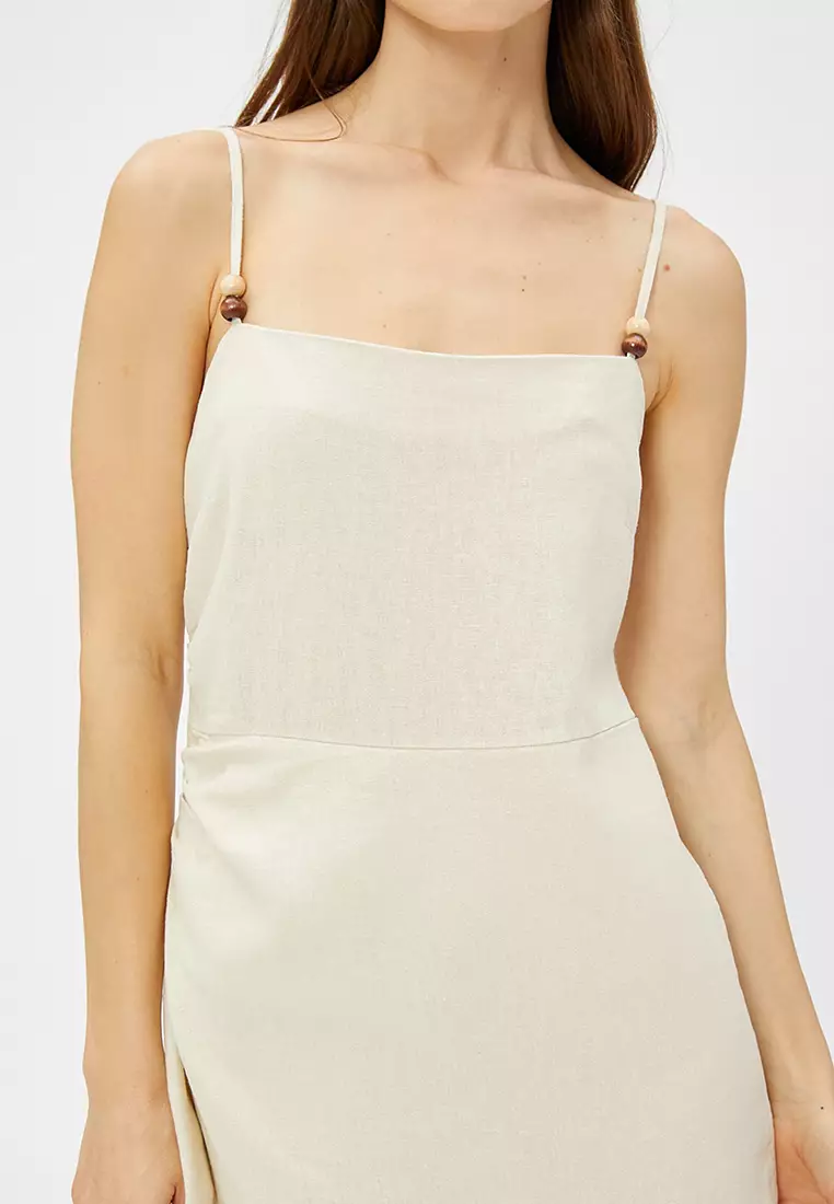 Cami Strap Linen Mini Dress