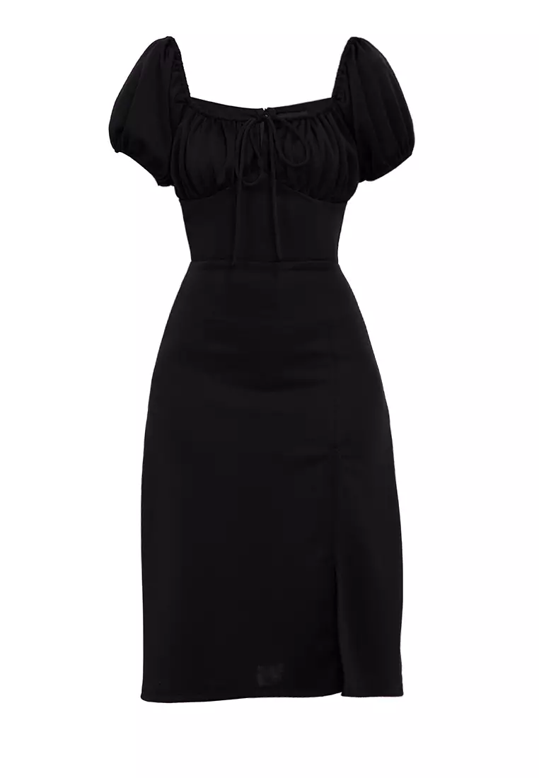 Buy Heather Clothing Elysia Puff-Sleeved Midi Dress 2024 Online ...