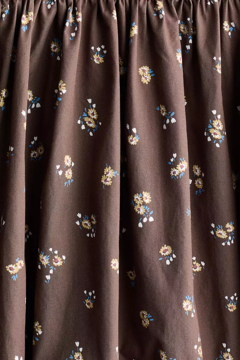 Drawstring-detail cotton dress