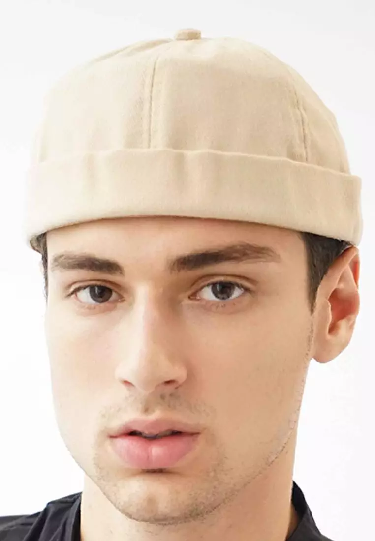 Peci Beanie Polos Miki Hat Kopiah Topi Hijrah Muslim Krem