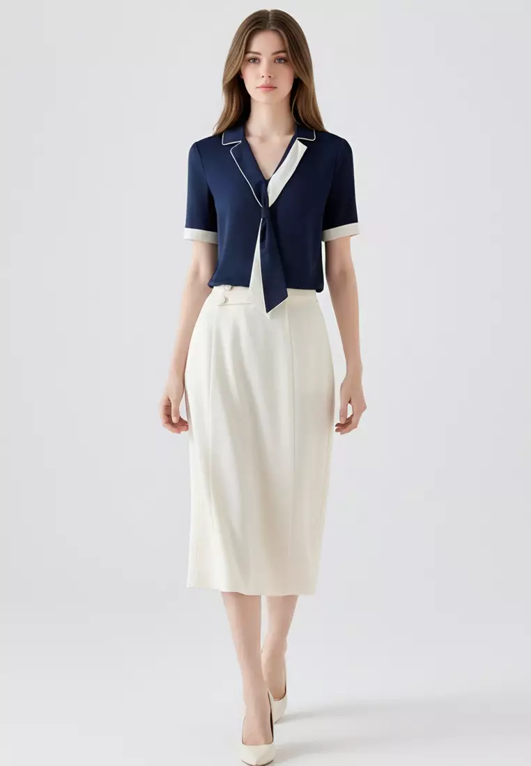 Colourblock Tied Blouses