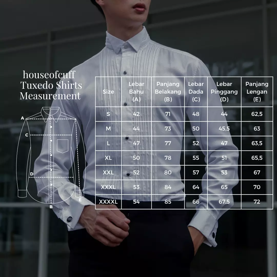 Houseofcuff Kemeja Tuxedo Wedding Wing Tip Collar Shirt Kemeja Formal Bow tie