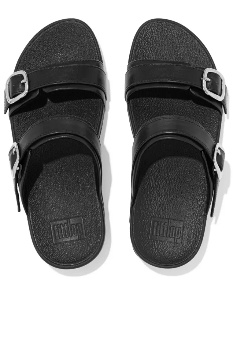 Buy FitFlop FitFlop LULU Women's Adjustable Leather Slides - All Black ...