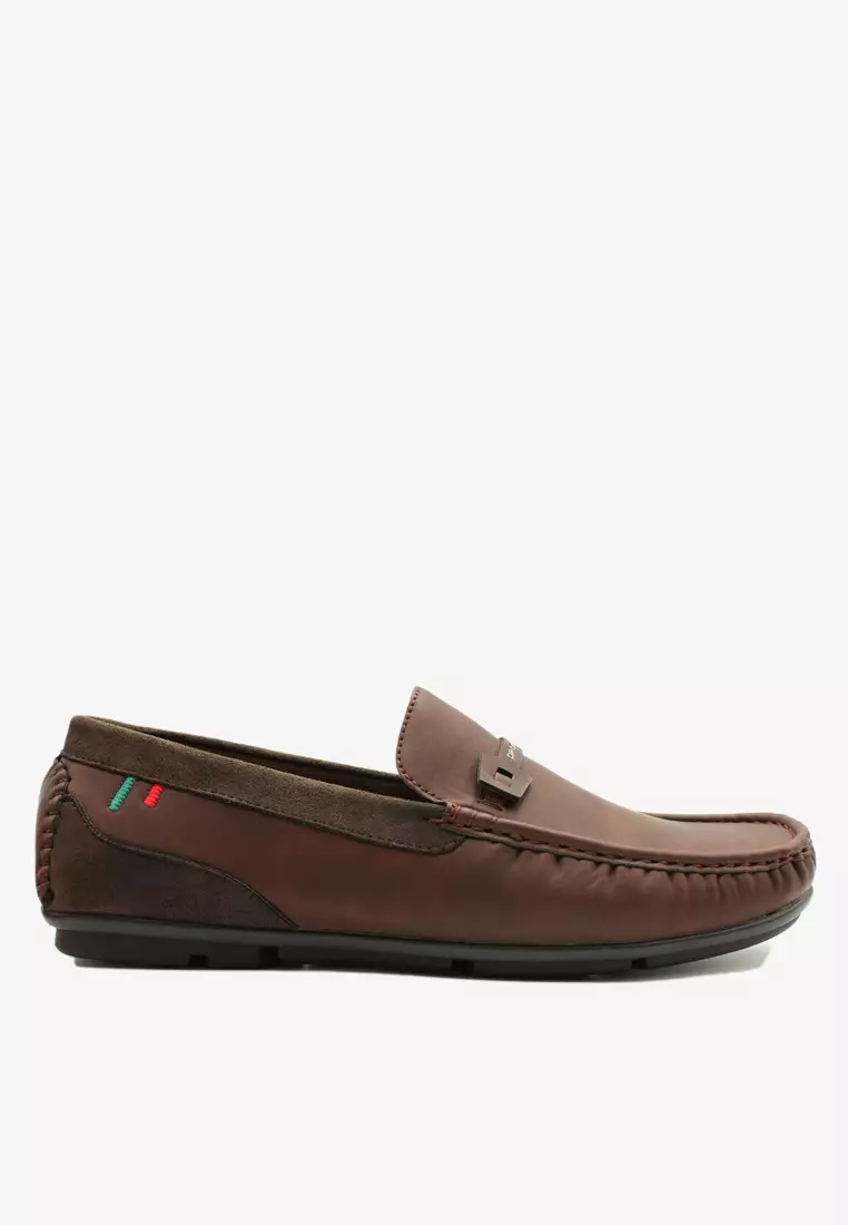 Mens leather deals moccasin shoes