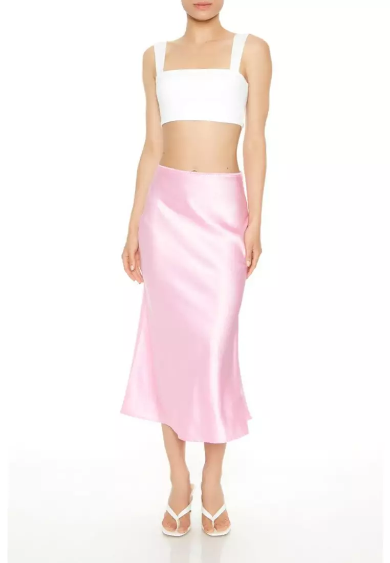 Satin midi skirt forever 21 online