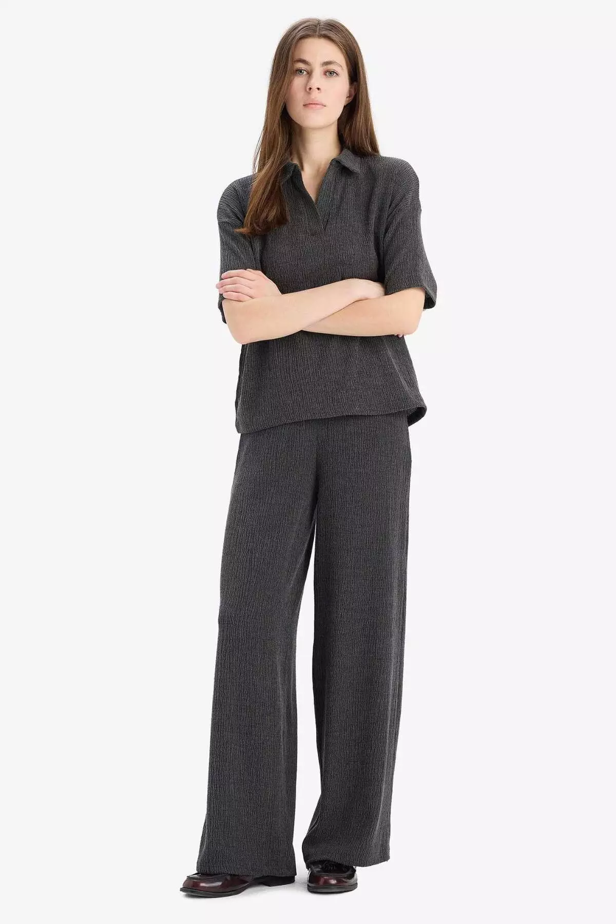 Wide Leg Wide Loose Leg Wrinkle Pants E3232Ax25Sp