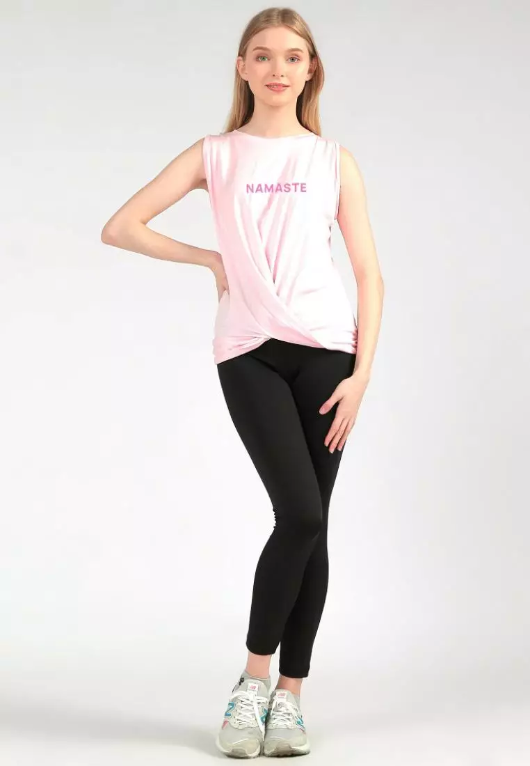 Td Active LSA27 Yoga Pleated Tank Top Namaste Light Pink